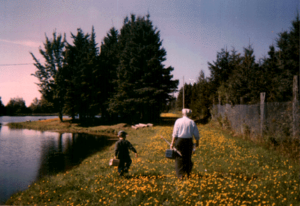Papa et Alexandre � la p�che � l'�t� 1999
